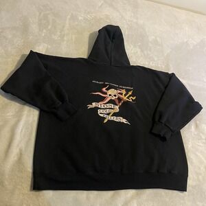 Skull Hoodie Men‎ 2XL Black Sweatshirt Pullover Sweater Streetwear USA Navy Gym